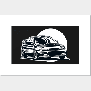 WRX sti illustration vector art Posters and Art